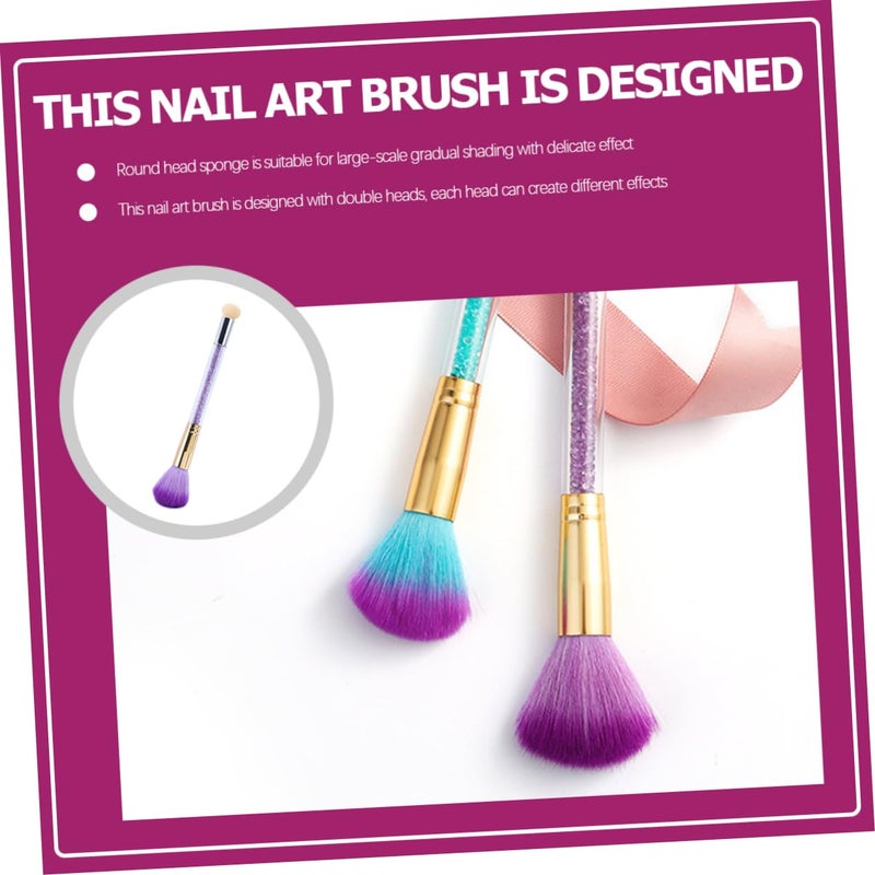 Dual Head Nail Art Brush Professional Gradient Sponge Rhinestone Application Manicure Tool - Image 4